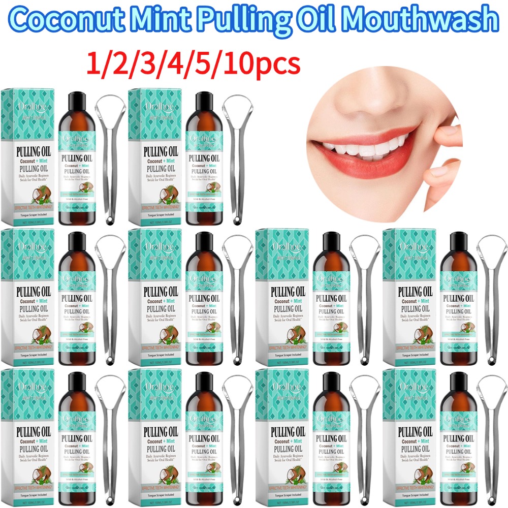 Teeth Whitening Oil Pulling - Huile de traction de noix de
