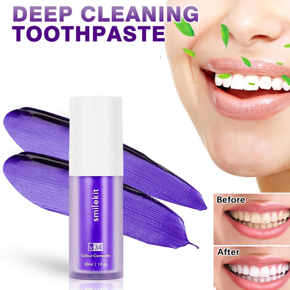 Teeth Whitening Foam Toothpaste - V34 violet éclaircir blanchissant les dents