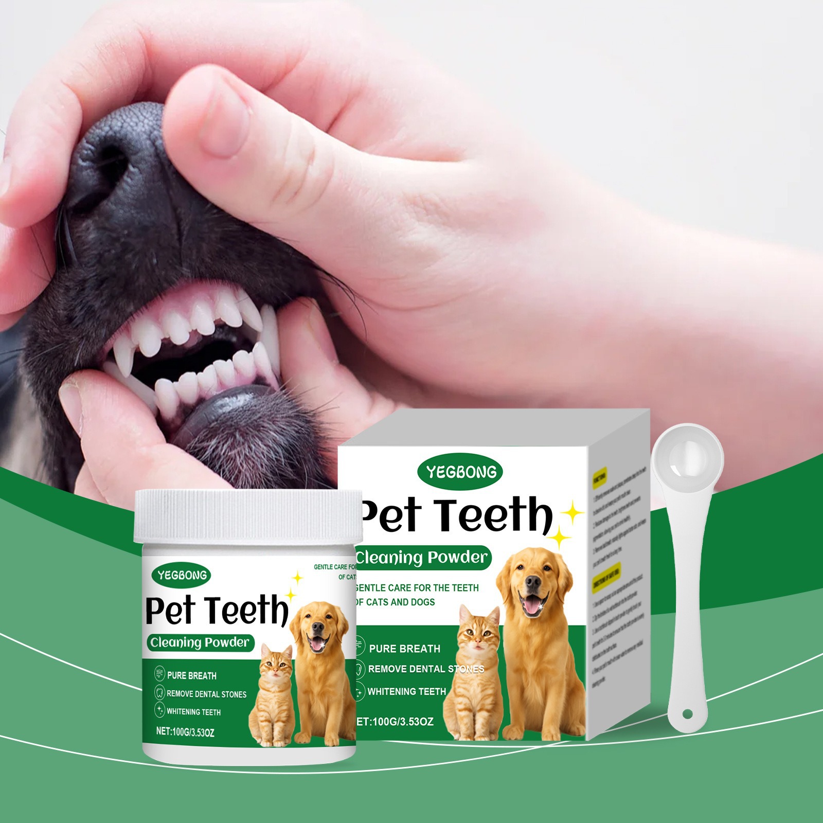 Teeth Whitening Powder - Poudre de nettoyage des dents d'animaux