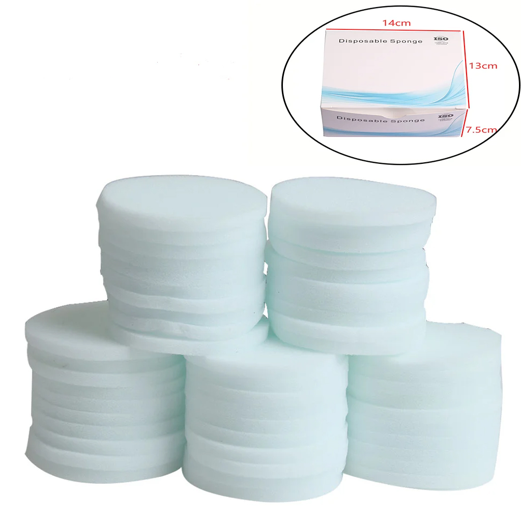 Teeth Whitening Foam Toothpaste - Tampon éponge propre jetable, 50 pièces/boîte,