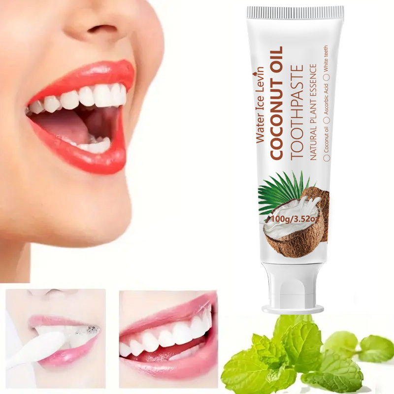 Teeth Whitening Oil Pulling - Dentifrice à l'huile de coco 100g,
