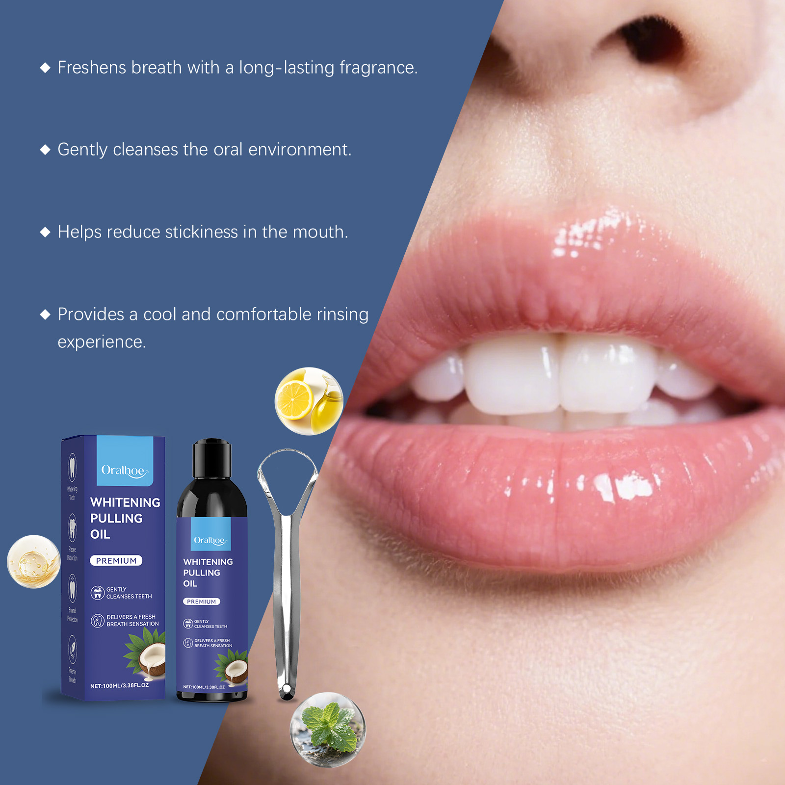 Bain de bouche à l'huile de co - Teeth Whitening Oil Pulling avis et prix