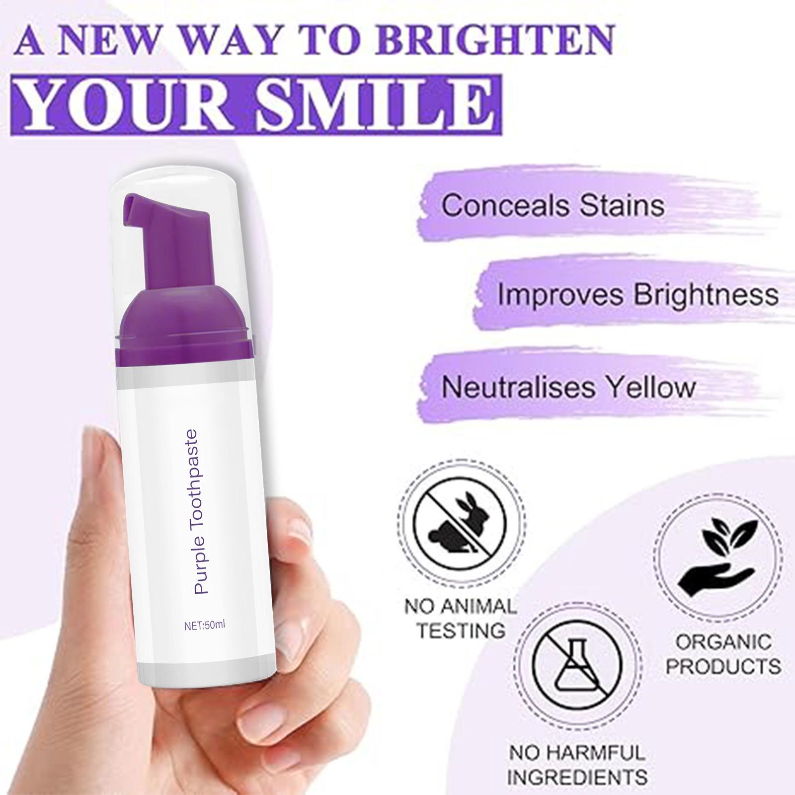 Dentifrice blanchissant violet - Teeth Whitening Foam Toothpaste avis et prix
