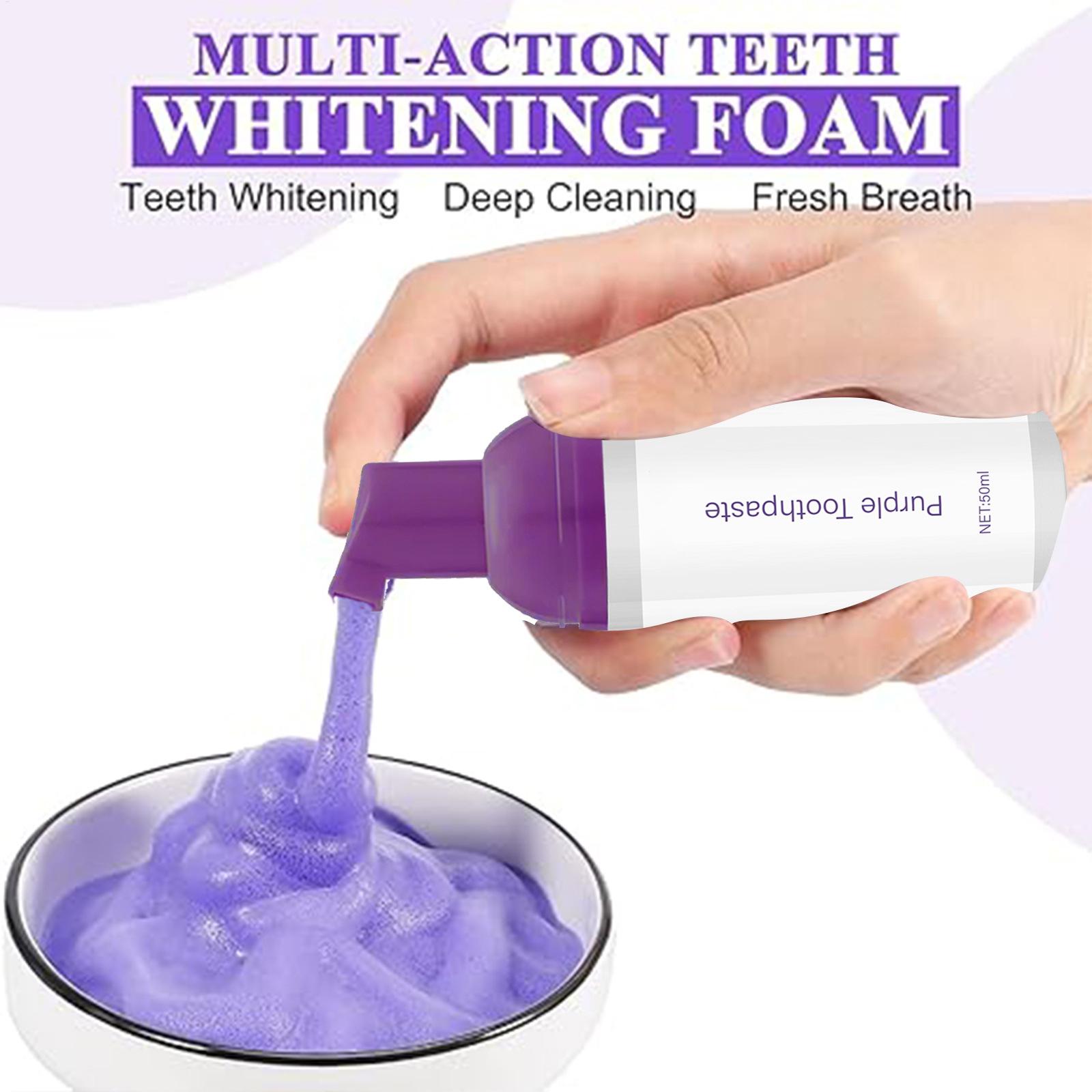 Dentifrice blanchissant violet - Teeth Whitening Foam Toothpaste avis et prix