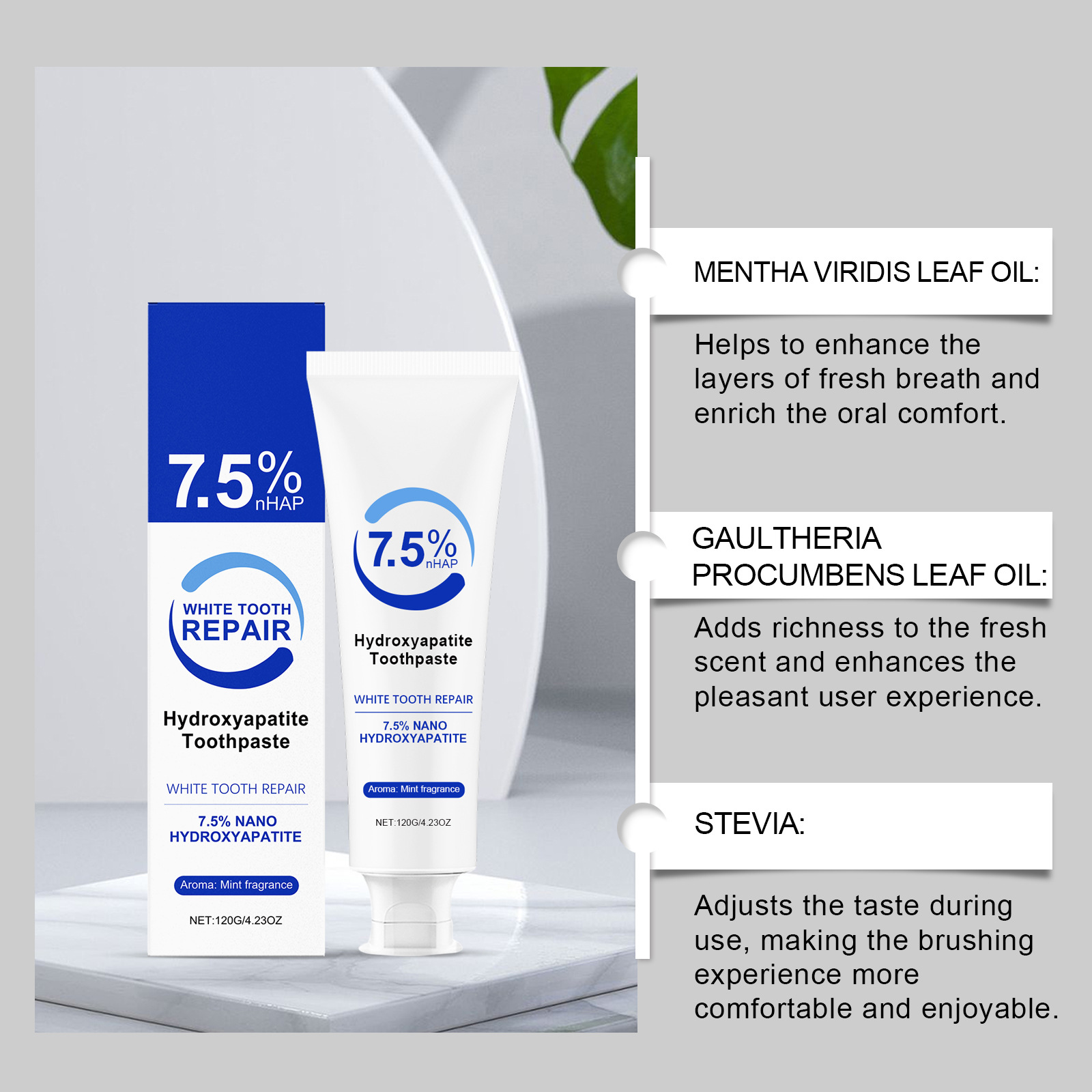 Dentifrice à la menthe poivrée - Teeth Whitening Foam Toothpaste avis et prix