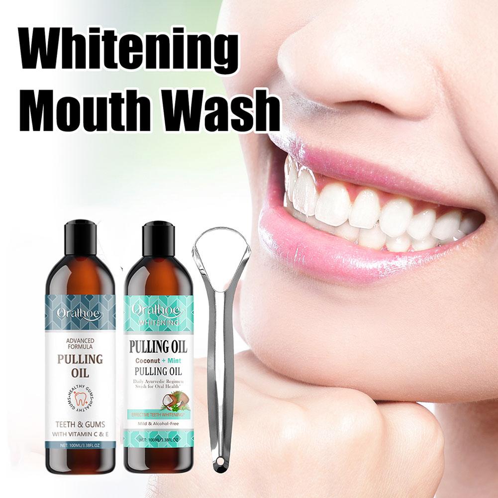 Huile de traction de noix de c - Teeth Whitening Oil Pulling avis et prix