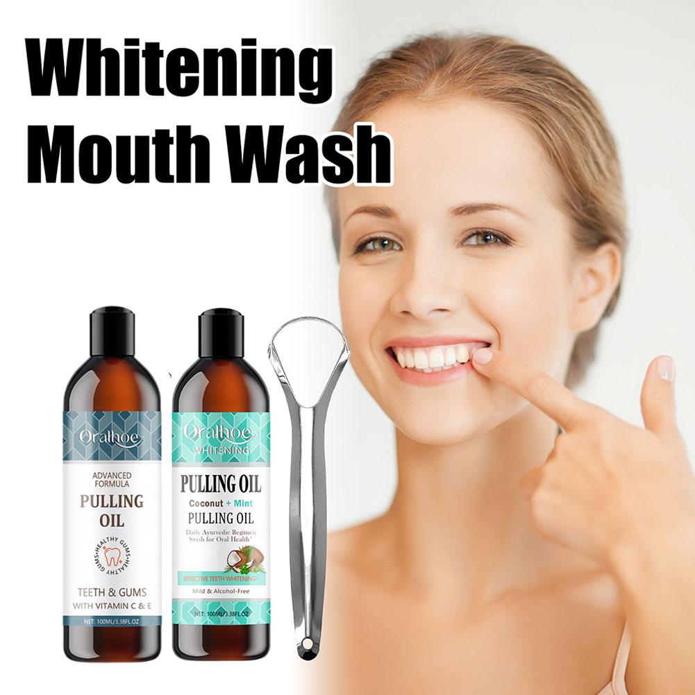 Huile de traction de noix de c - Teeth Whitening Oil Pulling avis et prix