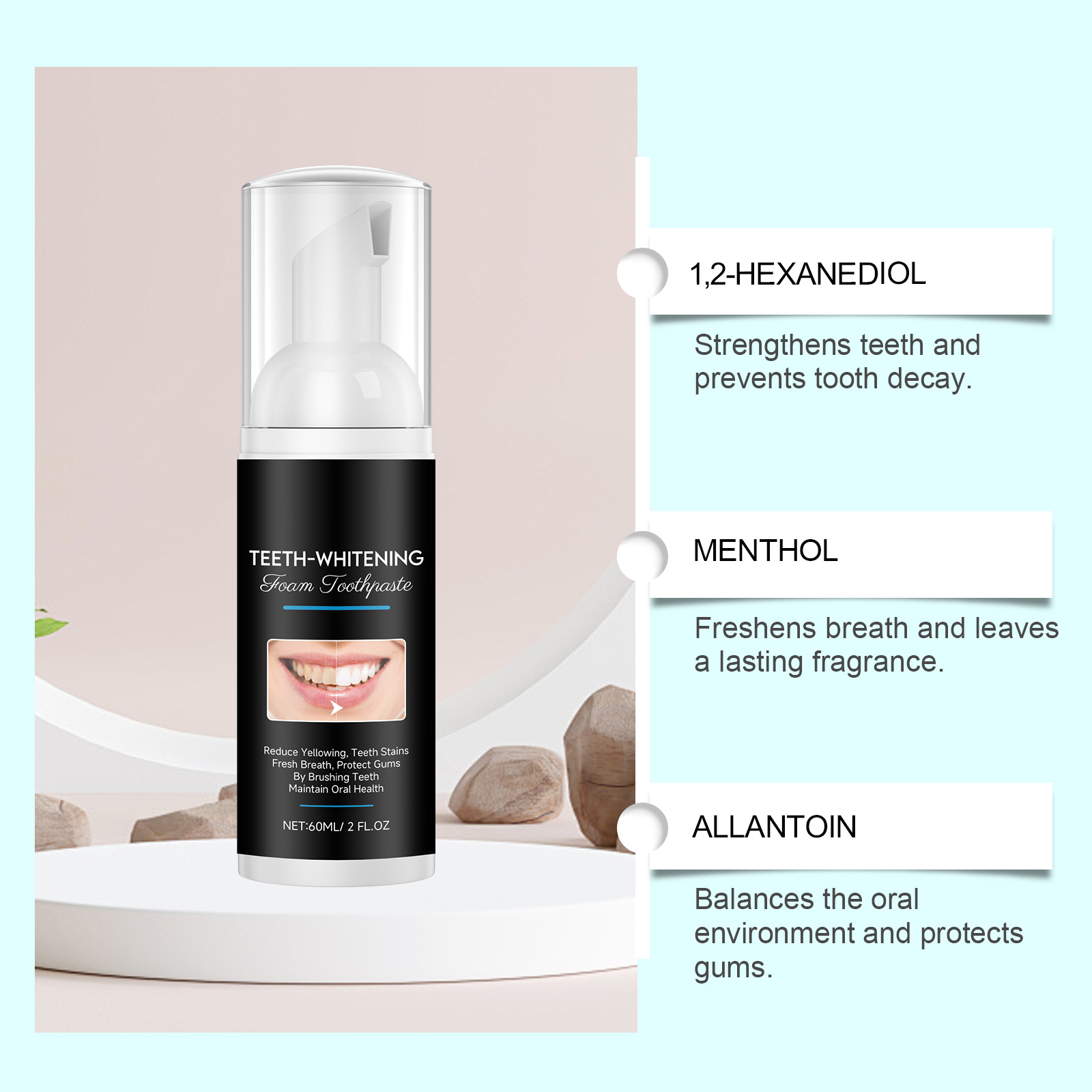 AMZ Mousse dentifrice blanchis - Teeth Whitening Foam Toothpaste avis et prix