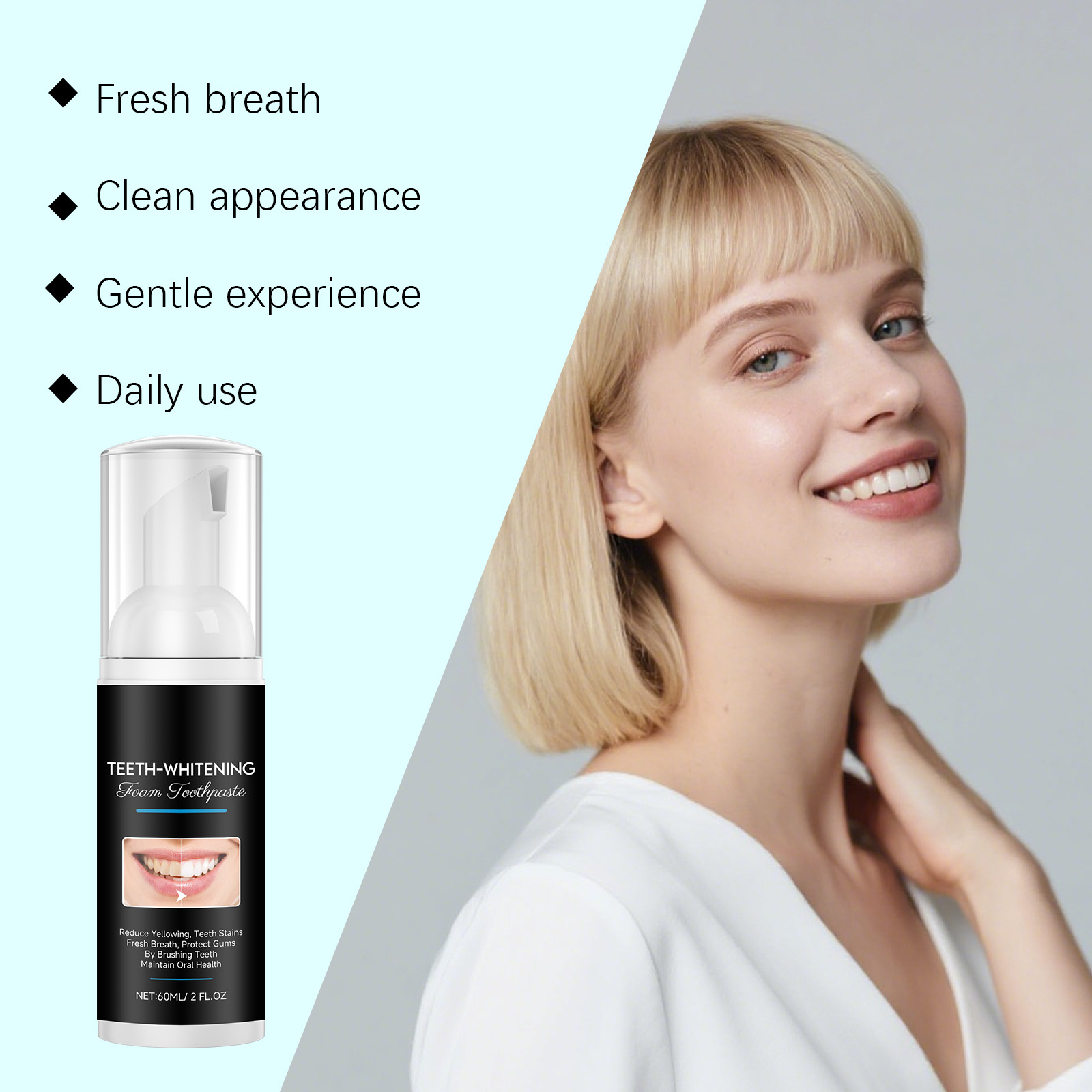 AMZ Mousse dentifrice blanchis - Teeth Whitening Foam Toothpaste avis et prix