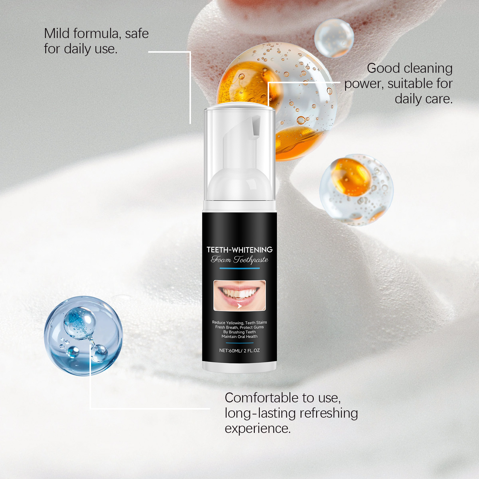AMZ Mousse dentifrice blanchis - Teeth Whitening Foam Toothpaste avis et prix