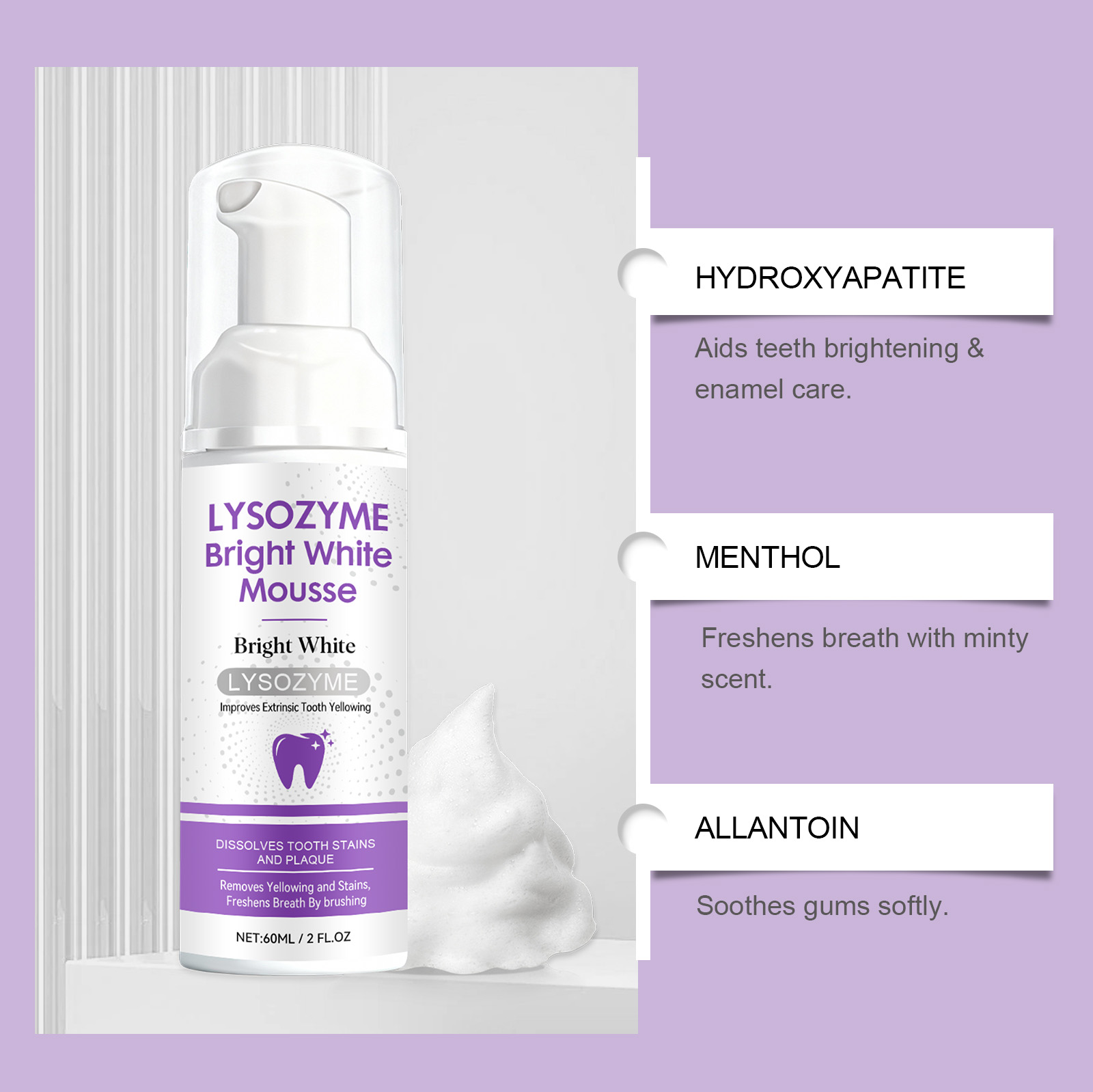 Mousse blanchissante à l'hydro - Teeth Whitening Foam Toothpaste avis et prix